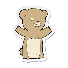 sticker of a cartoon teddy bear