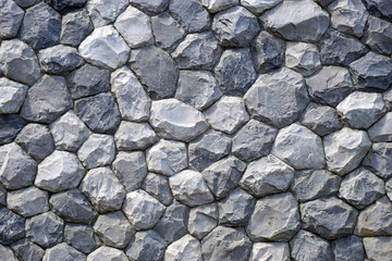 Stacked gray stone Wall for texture backgroun