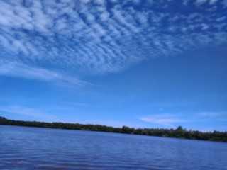 blue sky and lake