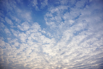 Beautiful blue sky and sunset clouds in moring