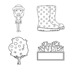 Vector design of farm and agriculture sign. Collection of farm and plant stock vector illustration.