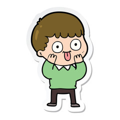 sticker of a cartoon man staring