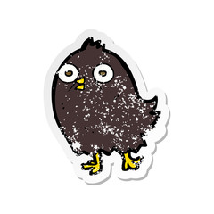 retro distressed sticker of a funny cartoon bird