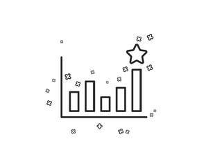 Efficacy line icon. Business chart sign. Analysis graph symbol. Geometric shapes. Random cross elements. Linear Efficacy icon design. Vector