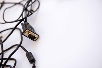 USB cables for charger or connection different technology devices isolated on white background