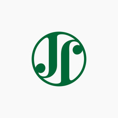 Initial letter jj with circle logo design inspiration