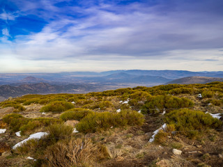 Aerial view of a mountain landscape on La Covatilla, Bejar (Salamanca)