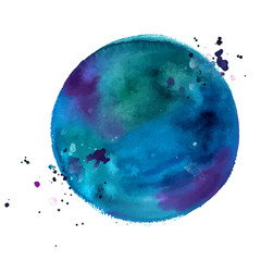 An abstract artistic vibrant dark blue watercolor background texture, vector drawing with a place for text or logo