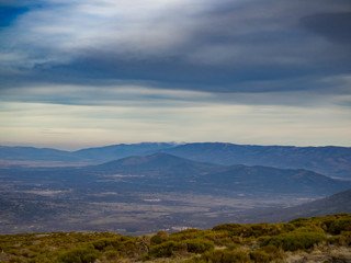 Aerial view of a mountain landscape on La Covatilla, Bejar (Salamanca)