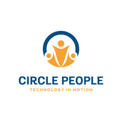 circle with people logo design illustration