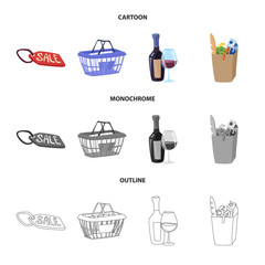 Isolated object of food and drink icon. Set of food and store stock vector illustration.