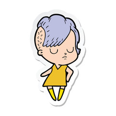 sticker of a cartoon woman