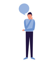 man standing speech bubble