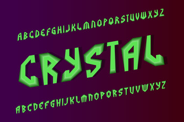 Crystal volumetric alphabet. Dual 3d font. Isolated english alphabet.