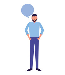man standing speech bubble