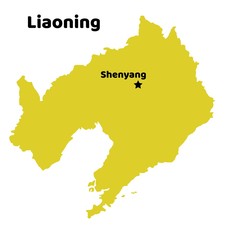 Liaoning contour map region of China vector illustration