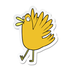 sticker of a cartoon squawking bird