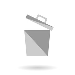 Recycle bin for trash and garbage with shadow. Vector flat icon for web.
