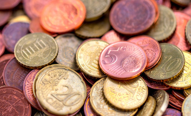 coins money small change tip euro cent background