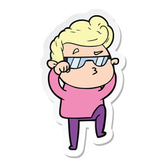 Obraz premium sticker of a cartoon cool guy