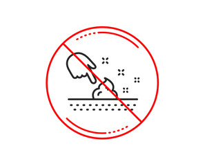 No or stop sign. Skin moisture line icon. Body or Face care sign. Moisturizing cream symbol. Caution prohibited ban stop symbol. No  icon design.  Vector