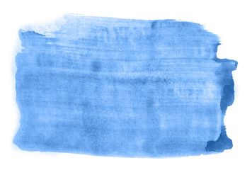 Abstract watercolor background hand-drawn on paper. Volumetric smoke elements. Blue color. For design, web, card, text, decoration, surfaces.