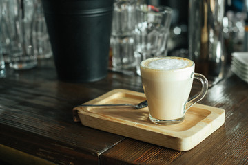 transparent Cup with cappuccino