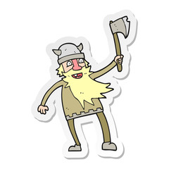 sticker of a cartoon viking