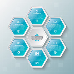 Abstract 3D Paper Infographics. Business template .Vector illustration