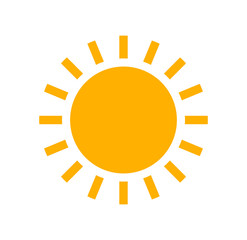 Sun flat design simple icon.