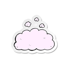 sticker of a cartoon fluffy pink cloud