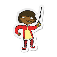 sticker of a cartoon man with sword