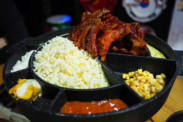 Pork back ribs with cheese