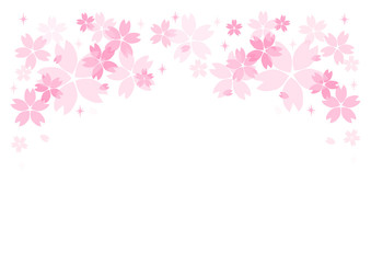 桜の花模様のフレームイラスト
