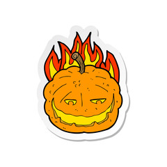 sticker of a cartoon halloween pumpkin