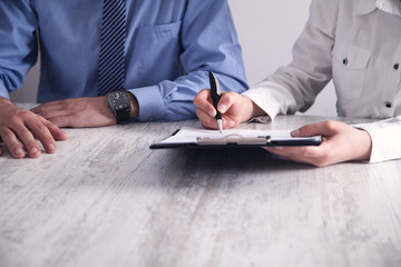 Business people signing contract. Business concept
