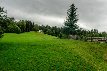 The outskirts of italy viewed on a train journey from Bolzano to kastelruth