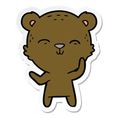 sticker of a happy cartoon bear