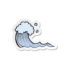 sticker of a cartoon wave