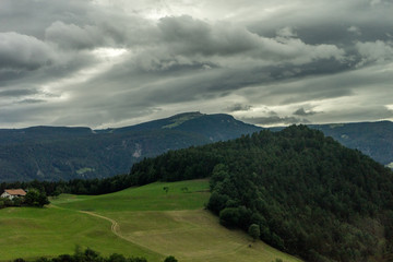 The Seis am Schlern, dolomites viewed at Kastelruth, Castelrotto in Italy