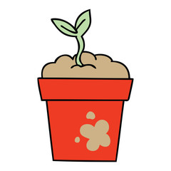 quirky hand drawn cartoon seedling