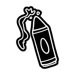 cartoon icon drawing of a pink crayon