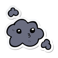 sticker of a cute cartoon cloud