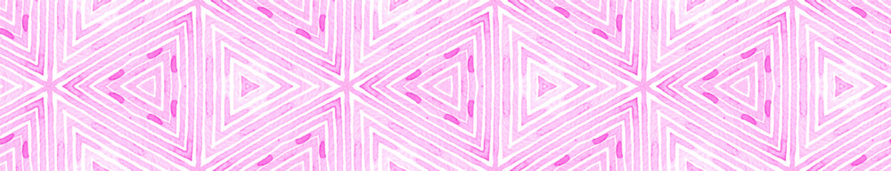 Pink red Seamless Border Scroll. Geometric Waterco