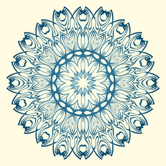Decorative Floral Ornament. Vector Illustration. For Coloring Book, Greeting Card, Invitation, Tattoo. Anti-Stress Therapy Pattern.