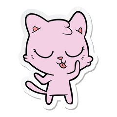 sticker of a cartoon cat