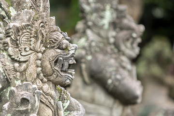 Fototapeta na wymiar Portrait of idol of barong in balinese style, Bali.