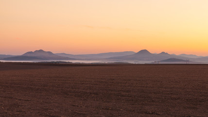 Sunrise in Central Bohemian Uplands, Czech Republic.