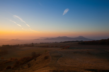 Morning in Central Bohemian Uplands, Czech Republic.