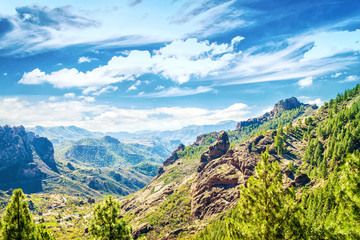 Beautiful view of the mountains. Grand Canaria. Spain. Travels. Rest.